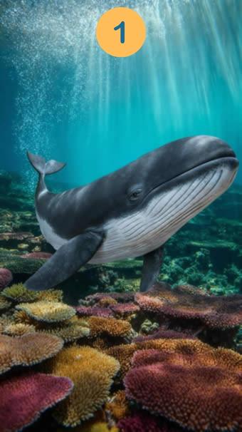 Image baleine faite sur IA (intelligence artificielle).